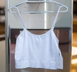 NWT Better Together Crop Tank Camisole Women XL White Ribbed Stretch L 17"W 30" - Picture 1 of 3