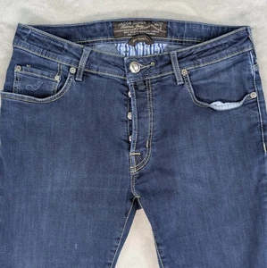Jacob Cohen Jeans Herren 34x28 Slim Fit Blau Denim 5 Pkt BARD Button Fly Ltd Edtn - Bild 1 von 18