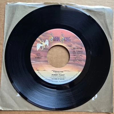 ROBERT PLANT Pledge Pin/Fat Lip CLASSIC ROCK 45 7" Record Vinyl Records - Image 1 of 2