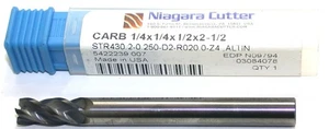 Niagara N09794 1/4" diameter 1/4" Shank 4 Flute Carbide ALTiN Coat End Mill New - Picture 1 of 2