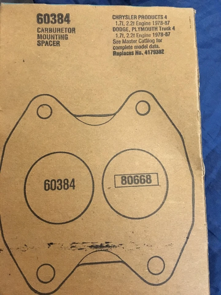 Прокладка крепления карбюратора подходит для Plymouth Caravelle Expo Horizon 60384 1983-1987 годов выпуска - Изображение 1 из 4