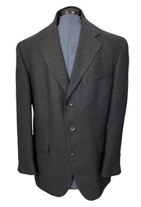 Cappotto sportivo vintage OSCAR DE LA RENTA uomo 42 corto grigio pied de poule 100% lana - Foto 1 di 9