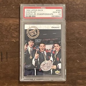 1992 Upper Deck #584 World Junior Championships Sweden '93 Checklist PSA10 POP 1 - Picture 1 of 11