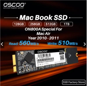 128GB 256GB 512GB SSD For 11" & 13" MacBook Air Late 2010 Mid 2011 /A1370 A1369 - Picture 1 of 15