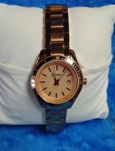 Fossil ES3019 Women's Rose Gold Stainless Steel Analog Dial Quartz Watch - Picture 1 of 3