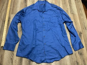 Geoffrey Beene Shirt, Men's Size XL, 17.5 34/35, Blue, Button Up, Wrinkle Free - Picture 1 of 11