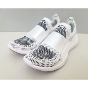 APL Techloom Bliss Knit Running Shoes in White Black Gum Womens Size 6 36