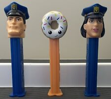 PEZ Emergency Heroes POLICE MAN & WOMAN Dispensers & a DONUT