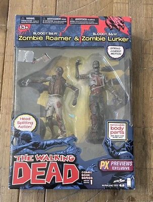 The Walking Dead Series 1 Black & White Bloody Zombie Roamer & Lurker New Sealed - Image 1 of 4