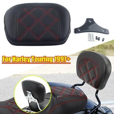 Almofada de encosto barra maricas linha vermelha com suporte preto para Harley Fat Boy 114 FLFBS - Imagem 1 de 4