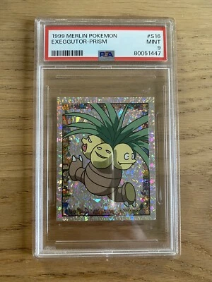 Pokémon Merlin Stickers Nintendo Topps Noadkoko Exeggutor S16 Holo Prism PSA 9 - Photo 1/2