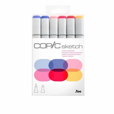 Copic Sketch Markers 6 Piece Floral Favorites 2 Set Art Illustration Manga - Image 1 of 4
