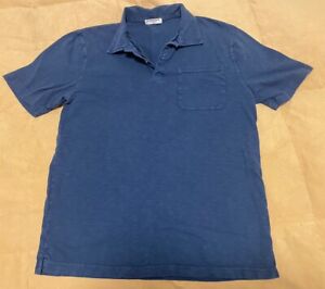 American Trench Mens Pocket Polo Shirt Blue Size Small Made In USA