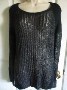 Maglione pullover taglia M Eileen Fisher nero antracite metallizzato mohair nuovo con etichette $298 - Foto 1 di 3