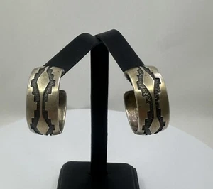 Pendientes de aro gruesos Tommy Jackson Navajo 925 de colección 1,25" 20 gramos - Imagen 1 de 4