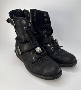 Stivali da motociclista ranger in pelle nera Harley-Davidson da uomo taglia 9 - Foto 1 di 13