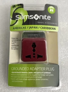 Samsonite Grounded Adapter Plug US/Americas/Japan/Caribbean Black/Red 49608 - Picture 1 of 2