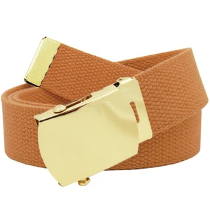 Build A Belt Men's Classic Gold Slider 1.25" Wide Buckle with Canvas Web Belt - Picture 1 of 24