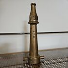 Vintage 10 1/4” Marked S-H Brass Fire Hose Nozzle