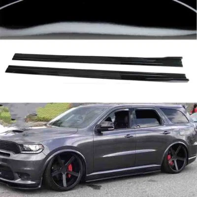 For Dodge Durango 86.6" Glossy Black Car Side Skirts Extension Splitter Lip 2.2m Foto 1 de 4