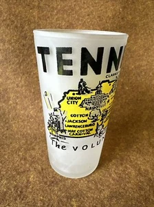 Vintage Hazel Atlas TENNESSEE Volunteer State Souvenir Frosted Glass Tumbler - Picture 1 of 24