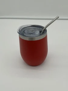 Double Vacuum Insulation 12 Oz Tumbler Cup With Lid Straw For Wine Cocktail - Picture 1 of 1