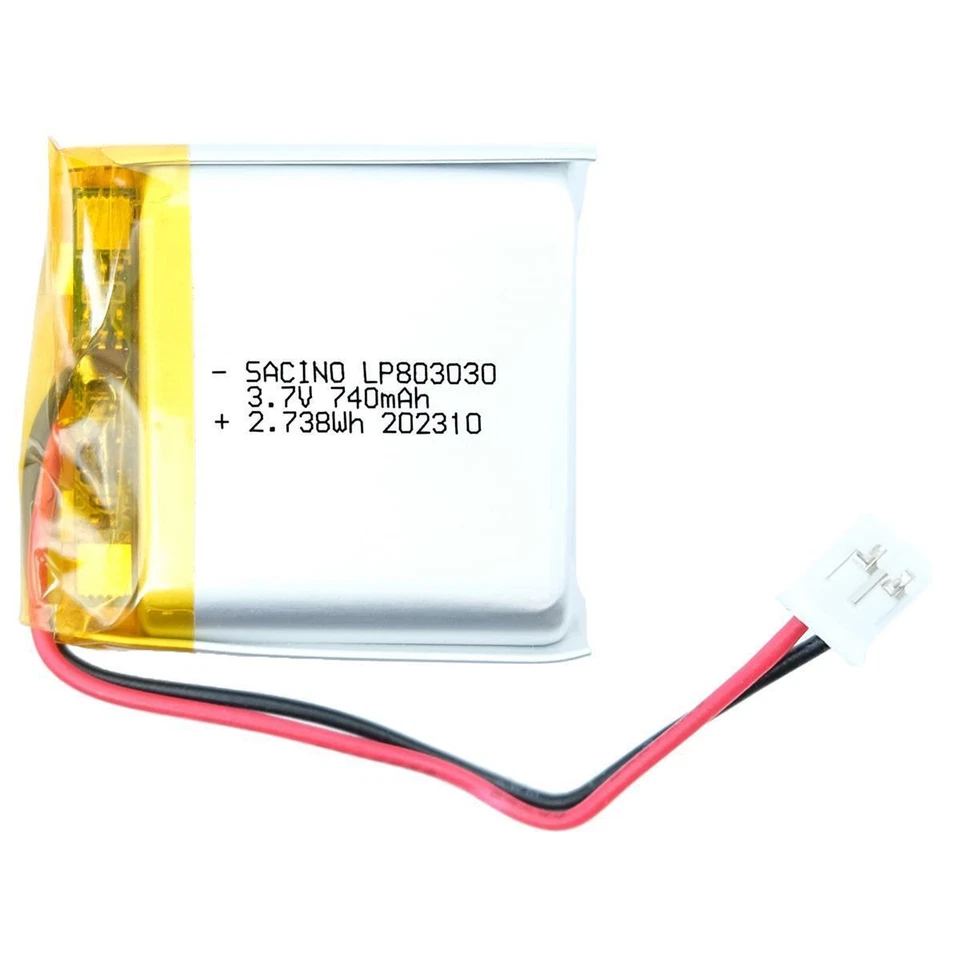 EFASO Batería 803030 3.7V 740 mAh, PCM, JST PH2.0-2P