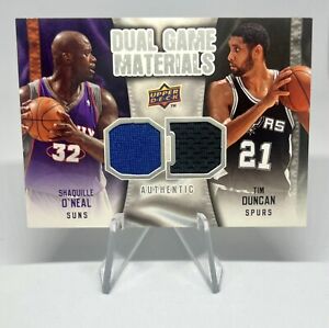 SHAQUILLE O’NEAL/ TIM DUNCAN- 2009/10 UD-Dual Game Materials-Card #DGDO