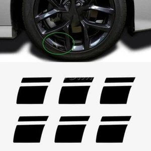6pcs Black Sticker Car Wheel Rim Vinyl Decal Decor Accessories For 16"-21" - Picture 1 of 6