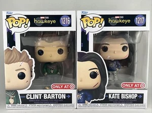 Par Funko Pop Marvel HAWKEYE CLINT BARTON #1216 KATE BISHOP #1217 Objetivo excluido - Imagen 1 de 5