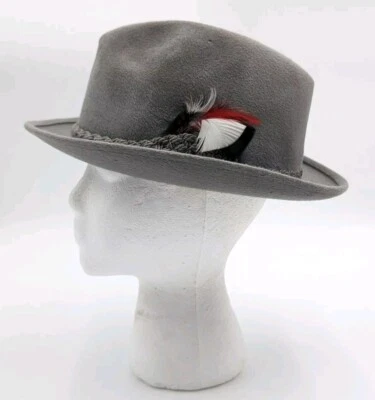 VTG Stetson "The Sovereign" Gray Grey Fedora Felt Hat Size 7 1/8" EUC - Image 1 of 4