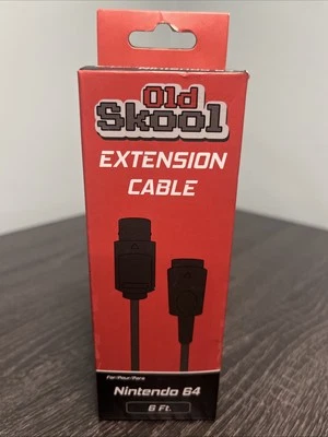 Nintendo 64 N64 Controller Extension Cable  - Old Skool 6tf (Black) NEW IN BOX - Image 1 of 3