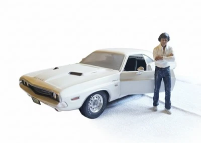 '70 Dodge Challenger RT "Vanishing Point" (Punto Zero) GREENLIGHT 1:18 + Figure - Immagine 1 di 4