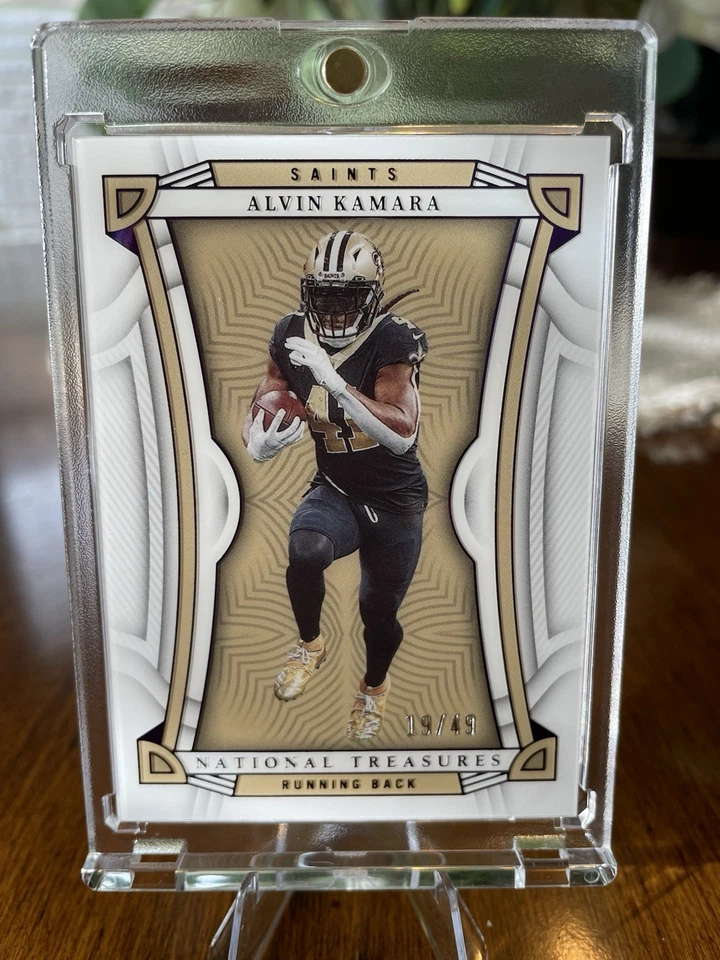 2022 Panini National Treasures Alvin Kamara #72 Purple /49 - Image 1 of 3