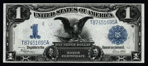 1899 $1 BLACK EAGLE Large Size Beautiful AU+/UNC Silver Certificate! - Picture 1 of 2