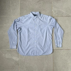 Ralph Lauren Shirt Mens XL Plain Blue Button Down Up Checked Work R.P.L - Picture 1 of 5