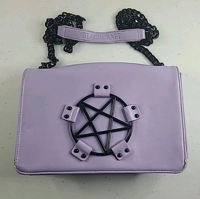 Black Craft Cult Purple Goth Pentagram Purse With Black Chain Strap - Image 1 of 4