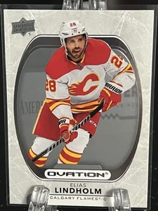ELIAS LINDHOLM----2021-22 UPPER DECK OVATION----CALGARY FLAMES---FREE SHIPPING - Picture 1 of 2