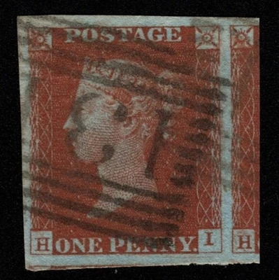 SG8 (BS49) 1d Placa Imperf Roja 60 - HI - 4 Margen - Fino - 131 Edimburgo Foto 1 de 2