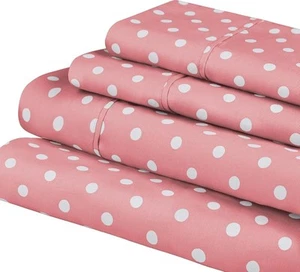 Polka Dot Sheet Set, Cotton Blend Bedding Sets, Soft and Resistant Sheets wit... - Picture 1 of 9