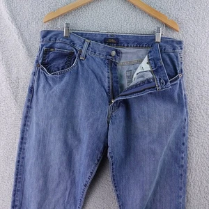 Polo Ralph Lauren Men's Straight Fit Blue Denim Jeans Size 36x34 Baggy Y2K - Picture 1 of 8