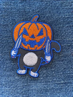JACK O LANTERN Killer COSTUME Embroidered PATCH Iron On NEW Halloween 7.5 - Image 1 of 4