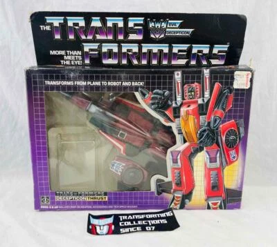Transformers Original G1 1985 Jet Thrust Complete w/ Box and Bubble - Image 1 of 4