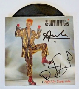 Eurythmics Annie & Dave Signed Autographed 7" 45 Record Sleeve BAS Certified #2 - Picture 1 of 3