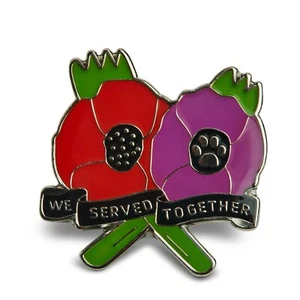 THE ANIMALS OF WAR Hermosa Solapa de Esmalte de Flor Púrpura / Insignia de Alfiler - Imagen 1 de 3