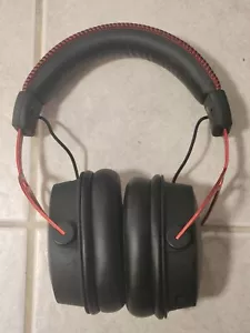 HYPER X GAMING HEADPHONES CLOUD ALPHA DUAL CHAMBER CA001 RED BLACK NO CORD - Picture 1 of 7