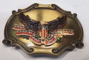 1978 Raintree Vintage Enamel EAGLE 2nd Amendment Belt Buckle RIGHT TO BEAR ARMS - Imagen 1 de 4