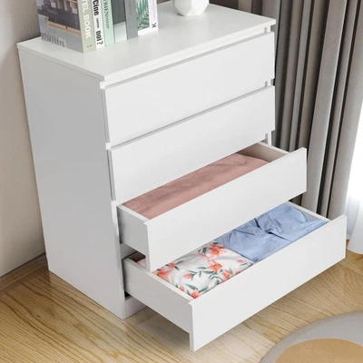 Kommode mit 3/4 Schubladen Sideboard Weiß Anrichte Holz Möbel Schubladenschrank - Bild 1 von 4