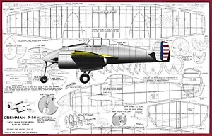 Model Airplane Plans (FF): Grumman P-50 1/16 Scale 31" Rubber-Pw'ed (Plecan) - Picture 1 of 3