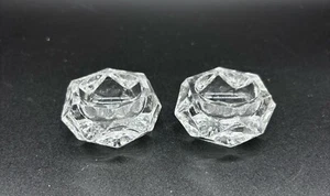 Hexagon Clear Glass Salt Cellars - Picture 1 of 3